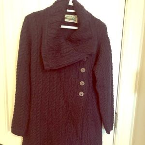 Navy sweater coat from Ireland